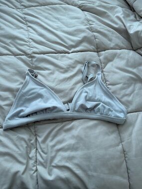 Light Gray Ribbed Triangle Bralette